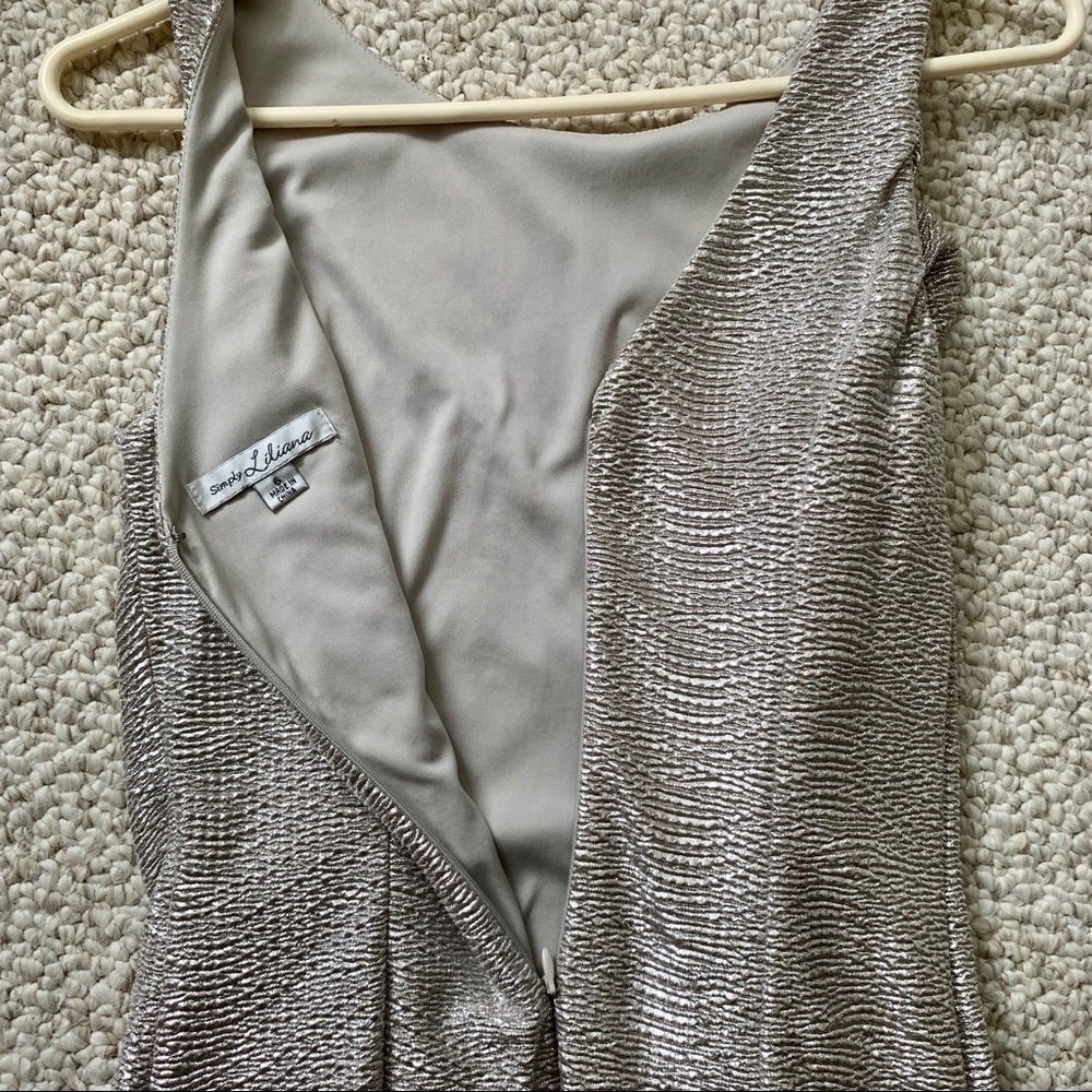 Silver & gold cocktail dress with ruffle - Picture 4 of 10